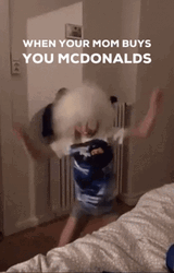 Kid Celebrating When Mom Buys You Mcdonalds Meme GIF