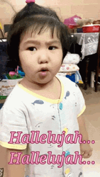 Kid High Tied Hair Hallelujah Meme GIF