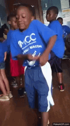 Kid In Blue Tees Dance Like Milly Rock GIF