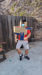 Kid In Carton Suit Dancing Gangnam Style GIF