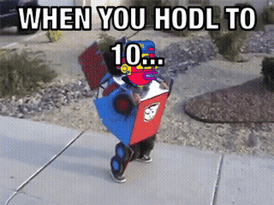 Kid In Robot Costume Walking Saying When You Hodl To 10 GIF