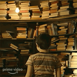 Kid Looking At Books GIF