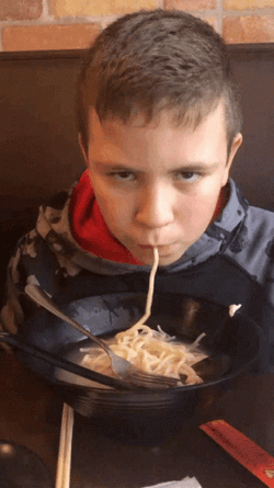 Kid Loved The Noodle GIF