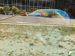 Kid Making Big Bubble GIF