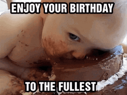 Kid On Cake Funny Happy Birthday Meme GIF