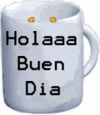 Kid Peeking Buen Dia Mug Design GIF