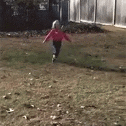 Kid Playing Piled Falling Leaves GIF
