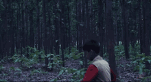 Kid Running Away In The Forest GIF
