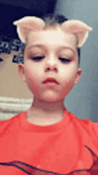 Kid Saying Adele Hello With Cat Filter GIF