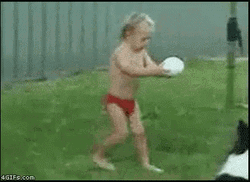 Kid Trying To Kick Butt Fumble GIF