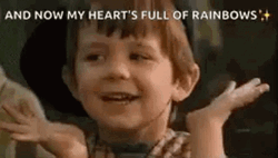 Kid With Melted Hearts Of Rainbow GIF