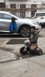 Kid With Toy Car Crash Journey GIF