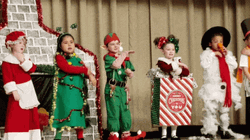 Kids Dressed As Elf Santa GIF