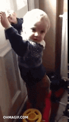 Kids Falling Post Surprise Delivery Fail GIF