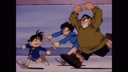 Kids Running Detective Conan Genta Mitsuhiko Anime GIF