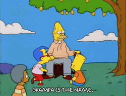 Kids Sitting Around Grandpa Simpson For Storytelling GIF