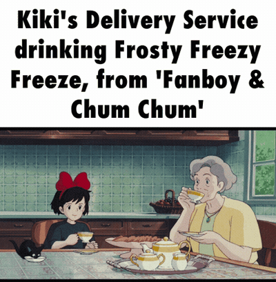 Kiki 'S Delivery Service Drinking Frosty Freezy Freeze From Fanboy & Chum Chum ' GIF