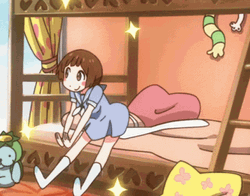 Kill La Kill Mako Getting Up From Bed GIF
