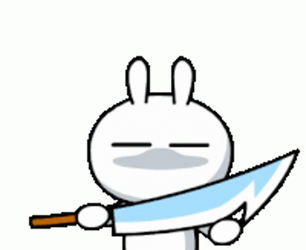 Kill Tuzki Rabbit Holding Sharp Knife GIF