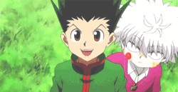 Killua Putting Pie In Gon's Face GIF