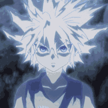 Killua Zoldyck Staring With Blue Lightning GIF