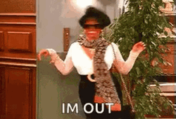 Kim Field Confidently Saying I'm Out GIF