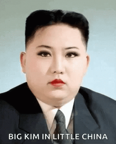Kim Jong Un In Suit With Red Lipstick GIF