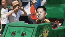 Kim Jong Un Riding Toy Car GIF