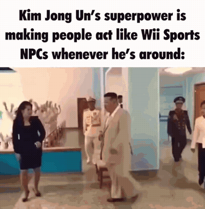 Kim Jong Un Superpower Making People Act Like Wii Sports NPCs GIF
