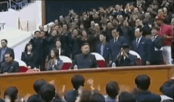 Kim Jong Un With The Crowd GIF