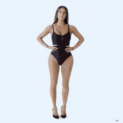 Kim K In One Piece Swimsuit GIF