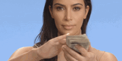 Kim Kardashian Throwing Cash GIF