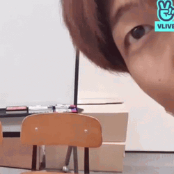 Kim Nam-Joon Peeking On Camera GIF