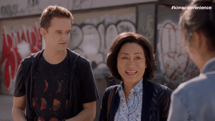Kims Convenience Mrs Yongmi Kim Snickering GIF