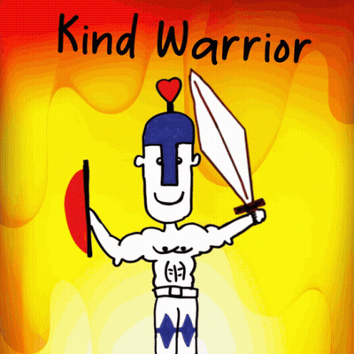 Kind Warrior Cartoon Man Holding Sword GIF
