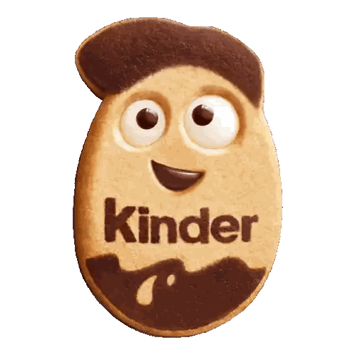 Kinder Cookie With Big Eyes And Beard Sticker