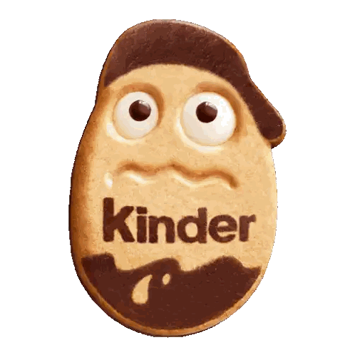 Kinder Cookie With Cartoon Face Sticker