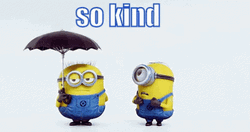 Kindness Jorge Protecting Stuart With Umbrella GIF