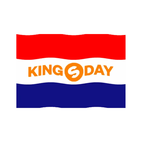 King Day Flag With Red White Blue Sticker