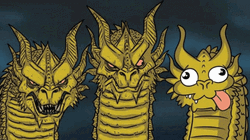 King Ghidorah Three Headed Dragon GIF