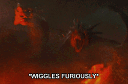 King Ghidorah Wiggles Furiously GIF