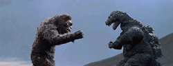 King Kong Getting Knocked Out By Godzilla GIF