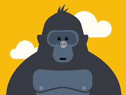 King Kong Looking Closely Following The Dot GIF