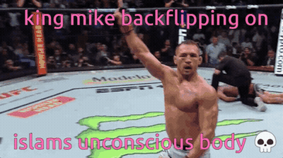 King Mike Backflipping On Islam's Unconscious Body GIF