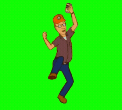 King Of The Hill Character Dancing Holding Beer GIF