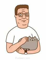 King Of The Hill Hank Petting Cat GIF
