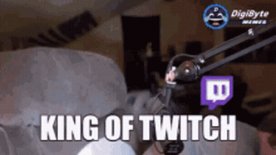 King Of Twitch With Microphone And Twitch Icon GIF