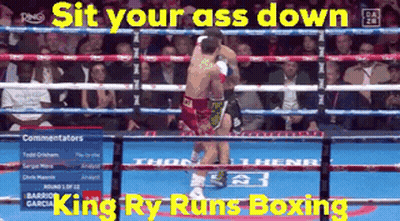 King Ry Runs Boxing Advertised On Boxing Ring GIF