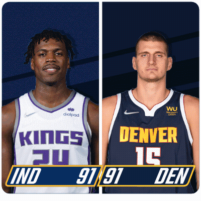 Kings And Denver Basketball Players Standing Together GIF