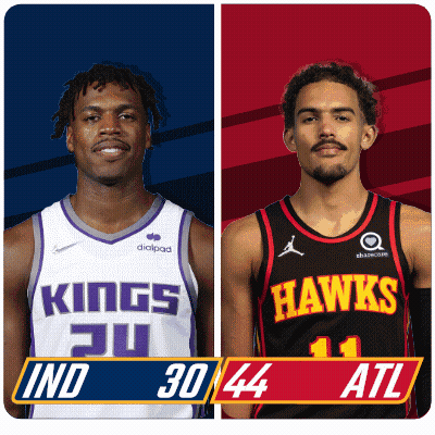 Kings And Hawks Basketball Players Standing Together GIF